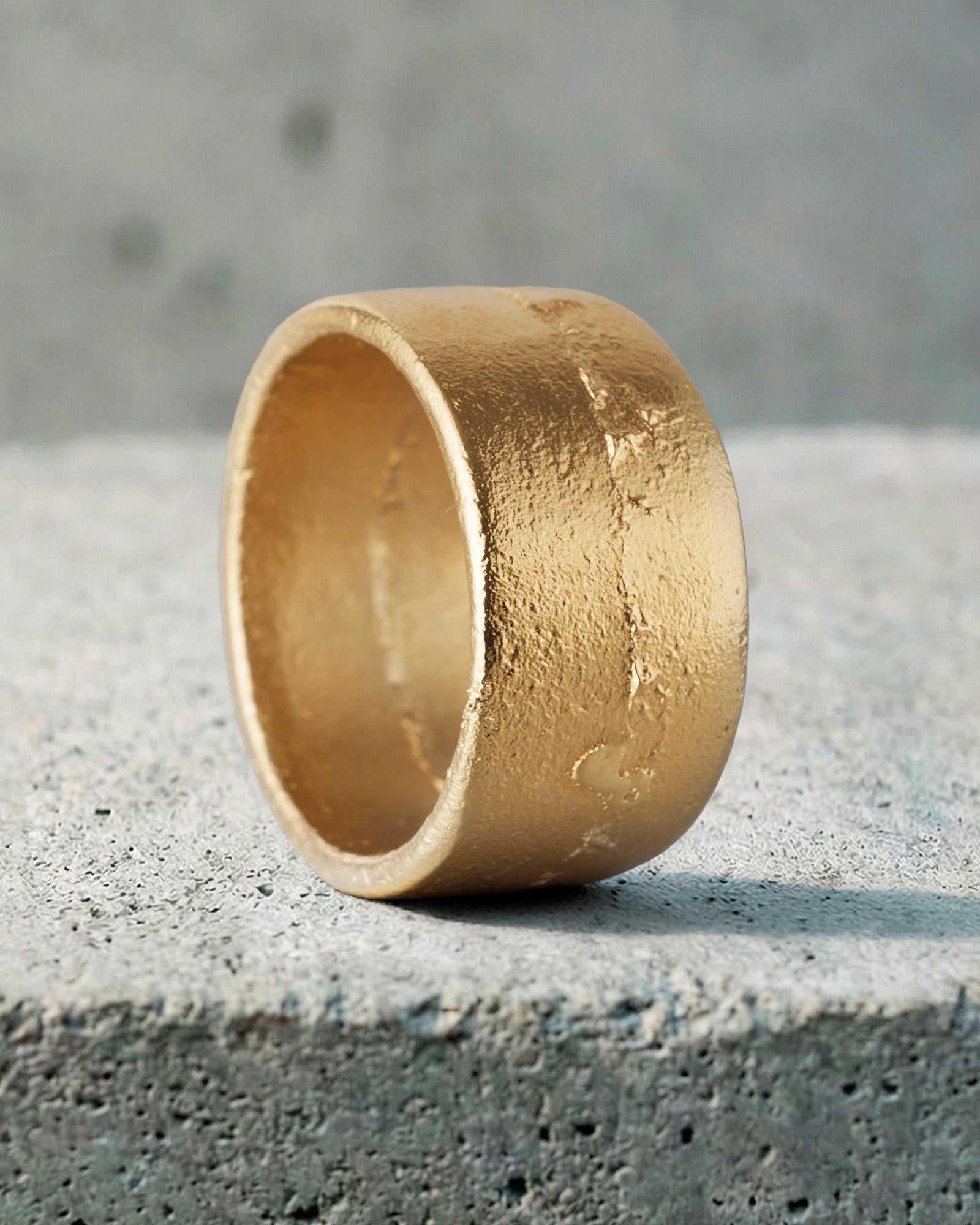 Gold Cast Textured Band